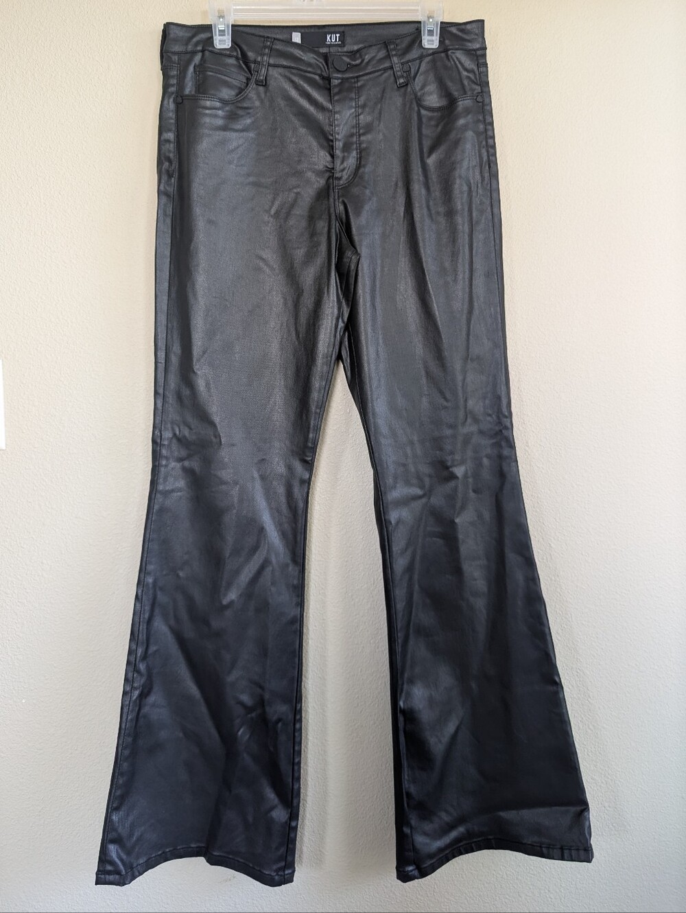 Kut from the Kloth Size 12 Ana High Rise Fab Ab Flare All Over Coated